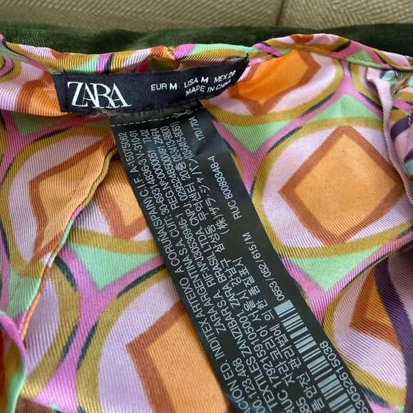Zara Orange and Pink Geometric Print Skirt - Picture 3 of 4